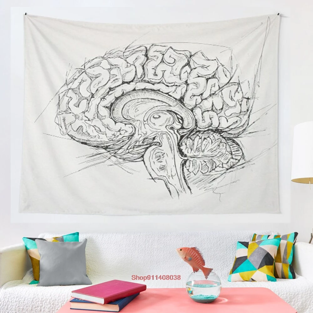 

Brain tapestry Hanging Tapestry Hippie Wall Hanging Blanket Wall Carpet Yoga Mat Home Decor