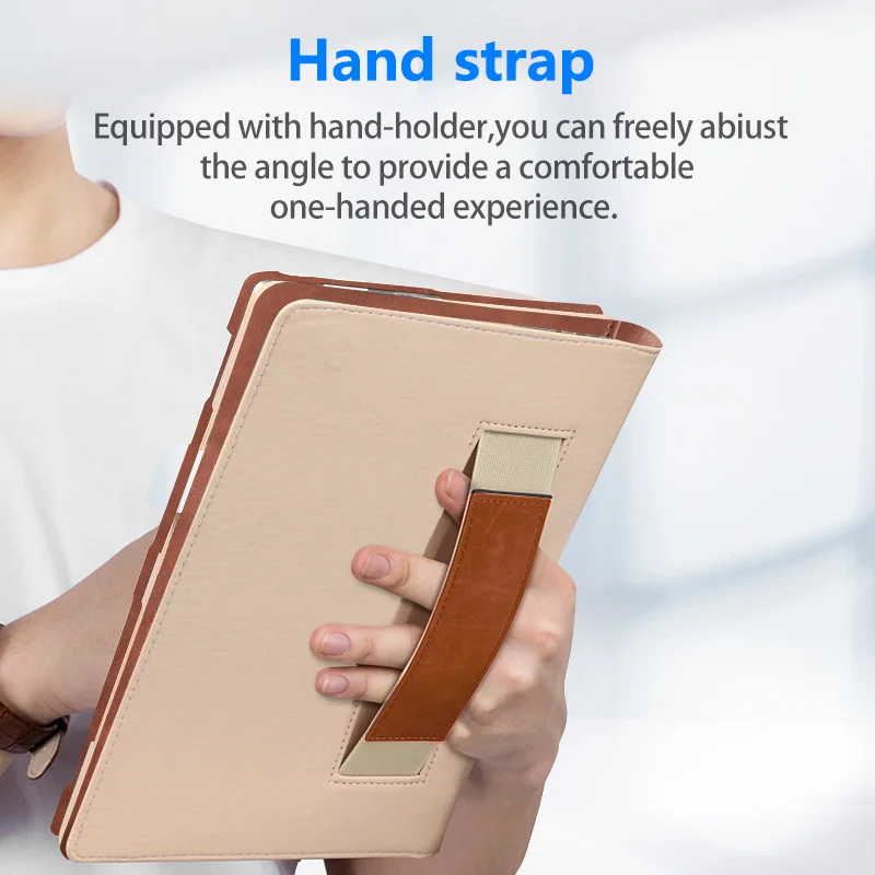 Кожаный чехол для планшета Lenovo Yoga Smart Tab 5 YT-X705F Premium Tablet Cover 10.1 YT-X705M/L/X с держателем на руку Funda on.