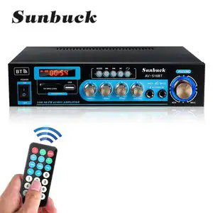 Усилитель мощности аудио SUNBUCK DC 12 В 110 В 220 В, усилитель для домашнего кинотеатра с пультом дистанционного управления, поддержкой FM, USB, SD-Карты 5,0, bluetooth