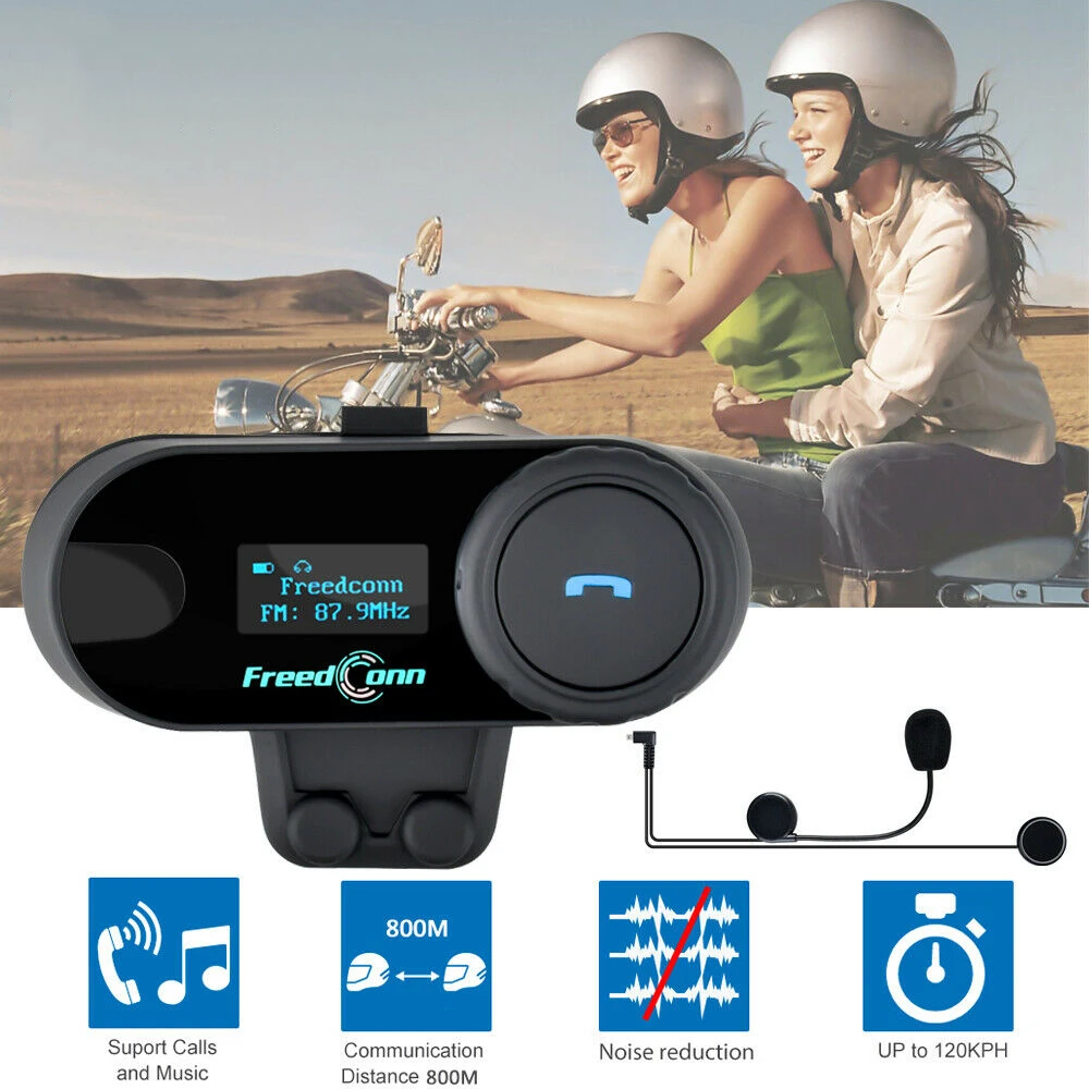 Moto Helmet Headset Wireless for 3 Users TCOM-SC 2.4GHz Bluetooth Motorcycle FM Radio Helmet Intercom Headset support FM Radio