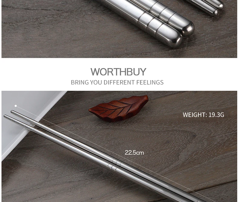 WORTHBUY 5 пар/компл. палочки для еды от Non-slip Нержавеющая сталь палочки для еды набор многоразовый металлический Еда щупы багет