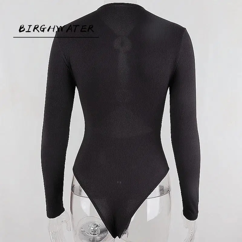 

Black Autumn Bodysuit Women Sexy Long Sleeve O Neck Hollow Out Clothing Fashion Lady Solid Slim Body Suit 2020 New