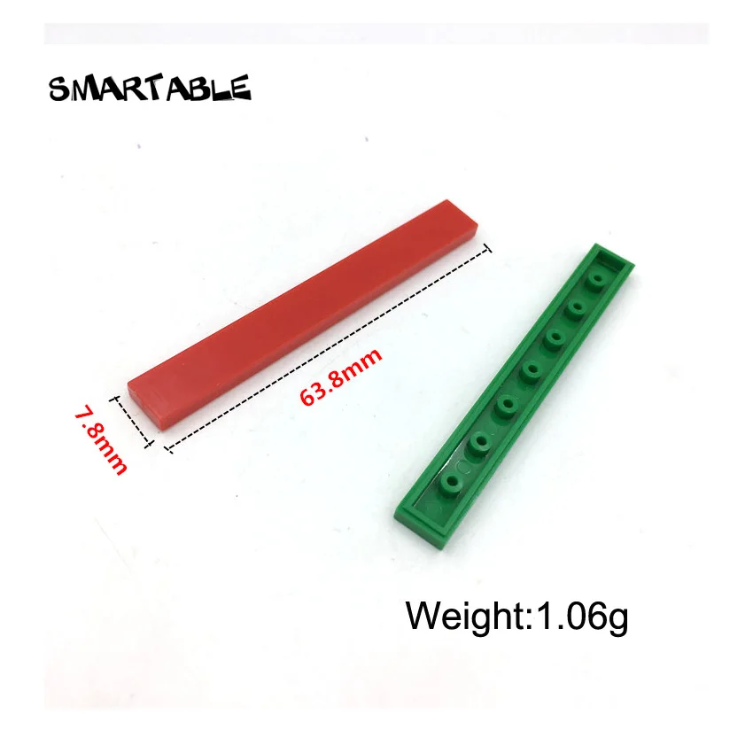 Smartable Tile 1x8 с пазом плоские шпильки строительные блоки детали креативные игрушки