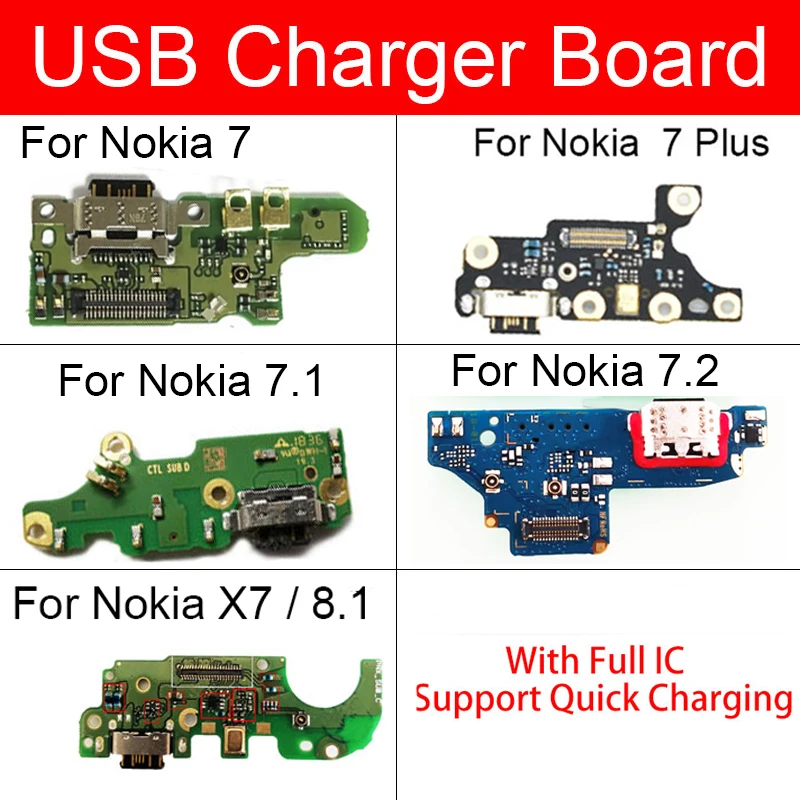 Микрофон Usb зарядное устройство разъем плата для Nokia 7 Plus 1 X7 2 зарядный порт док