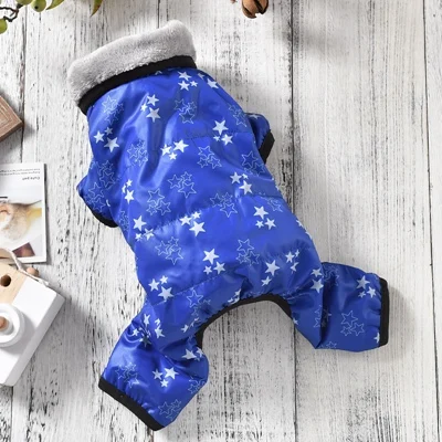 Blue Зимняя Теплая Одежда для собак, Толстая куртка для маленьких животных, спортивное пальто, костюм для питомцев, кошек, щенков, хлопковая одежда для йоркширского терьера S-XXL - Цвет: Blue