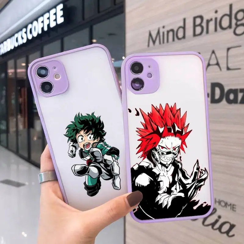 

Anime My Hero Academia deku bakugou Phone Cases Matte Transparent for iPhone 7 8 11 12 s mini pro X XS XR MAX Plus cover funda