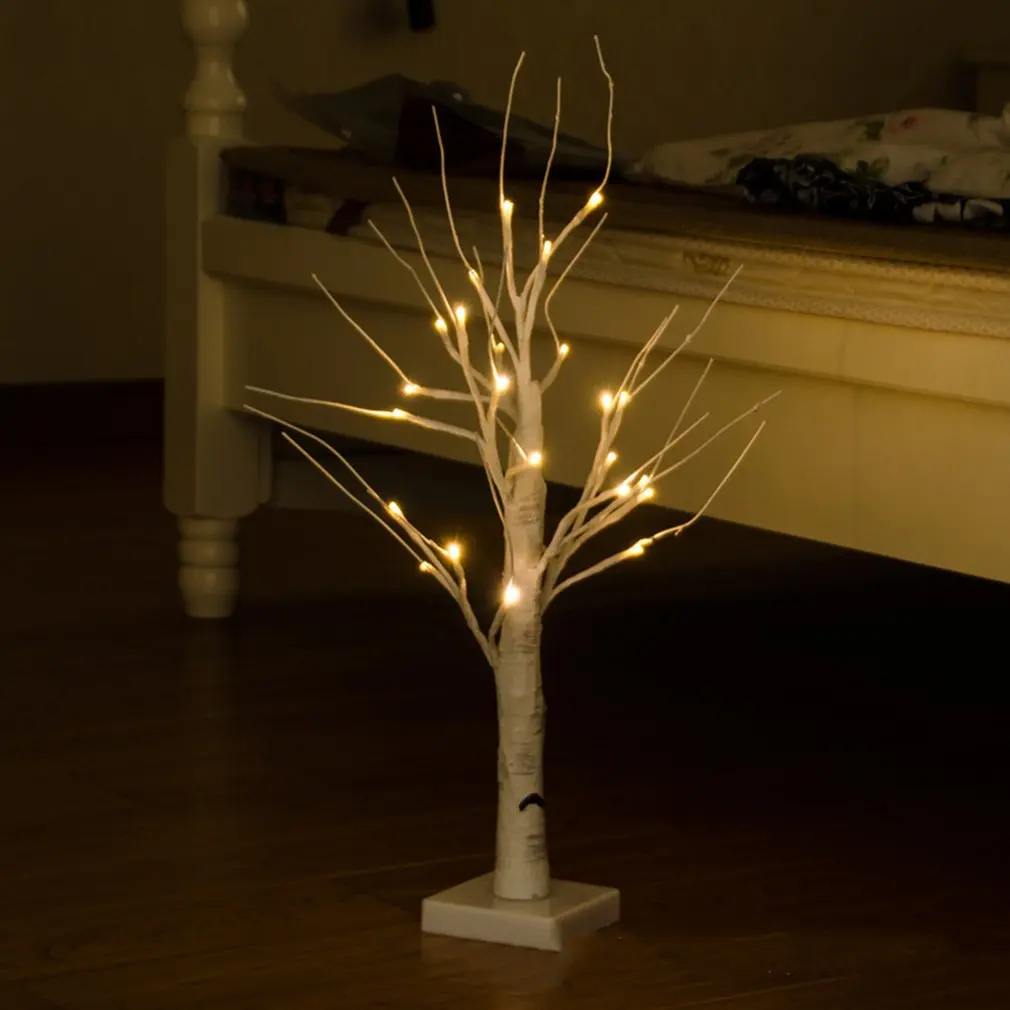 Светлый Настольный светильник из березы s-образный для дерева украшения ветвей