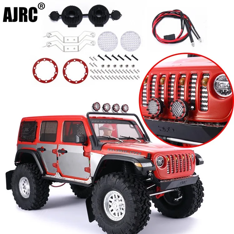 Suitable for 1/10 RC cars AXIAL SCX10 III JEEP TRX4 TRX6 round spotlights, roof lights, bumper searchlights enlarge