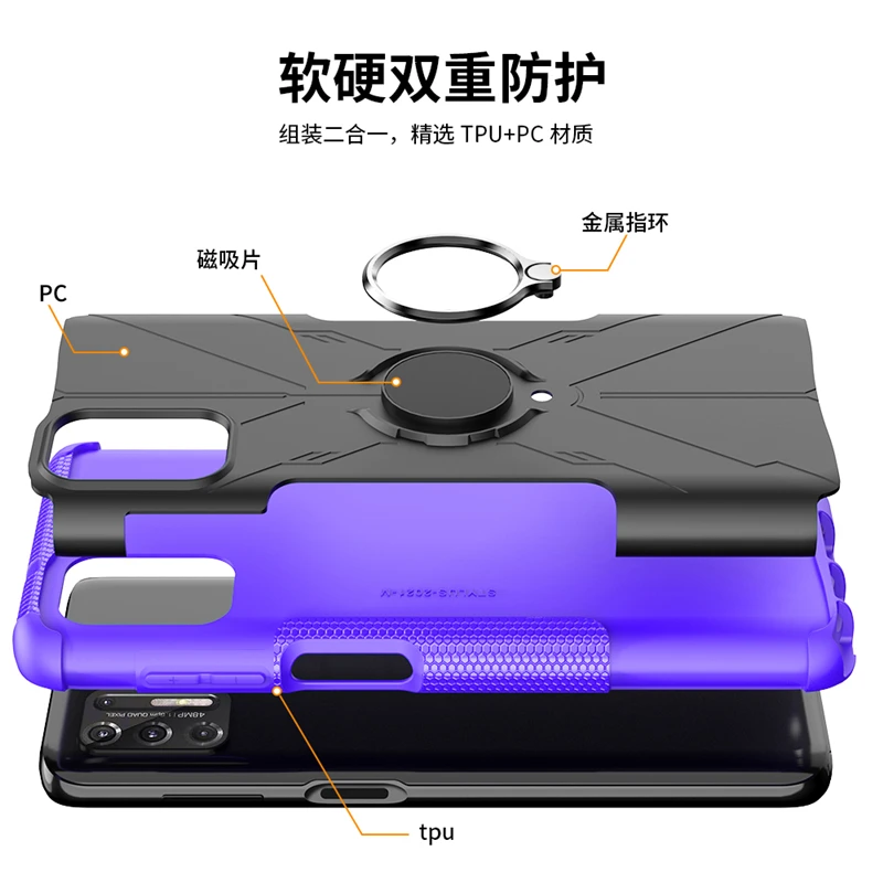 For Motorola Moto G30 Case Cover Magnetic Ring Holder KickStand Heavy Duty Shockproof Armor Phone Bumper Moto G30 Case Moto G30
