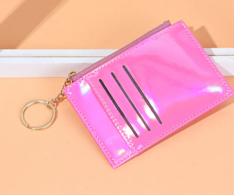 

New card bag women's PU leather keychain bag small card coin purse female storage bag mini credit card bag zipper coin purse