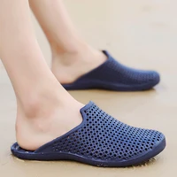 hollow breathable mens clogs sandals eva lightweight non slip beach flat slippers quick dry soft sole clogs flip flops for men