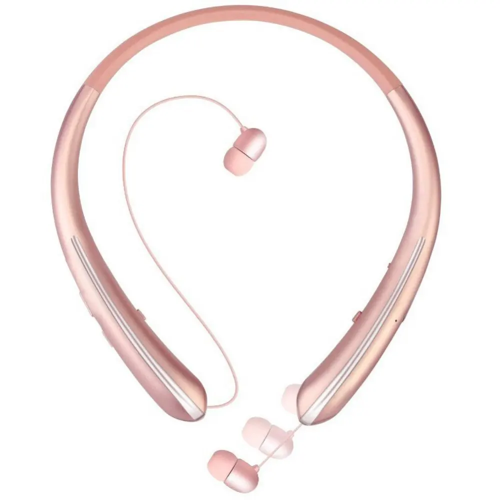 

Neckband Earphone with Retractable Earbuds Noise Reduction Wireless Headset