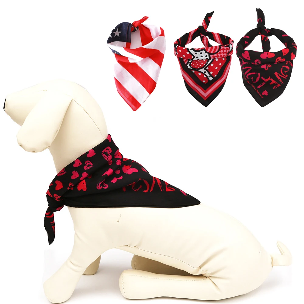 

Регулируемая бандана для домашних питомцев, шейный платок, шарф, красивые аксессуары для домашних животных, модный платок с рисовым флагом ...
