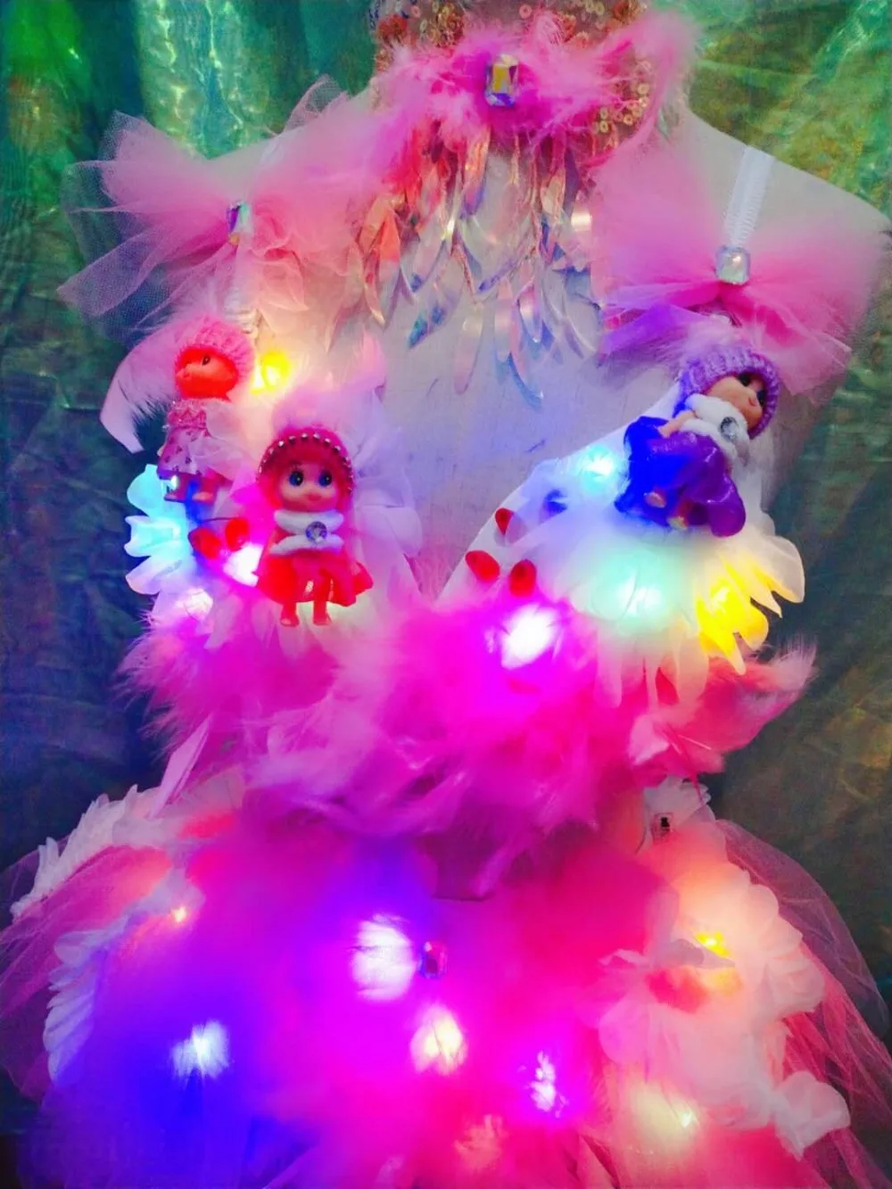 Розовая кукла сценическое шоу светодиодное светящееся платье-пачка с подсветкой
