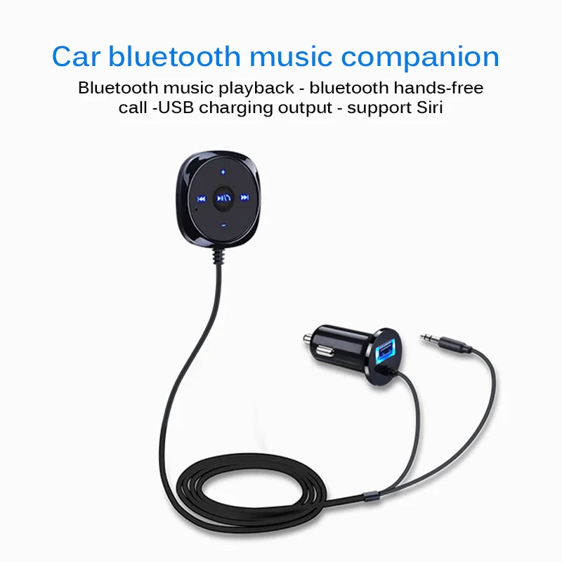 AOZBZ USB Charger Hands-free Cigarette Lighter Magnetic Base Bluetooth Car Kit MP3 3.5mm AUX Audio Music Receiver Adapter A2DP