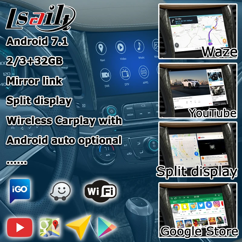 Android gps-навигатор для «Chevrolet Impala» или более поздней версии видео интерфейс mylink CUE система с беспроводной Carplay