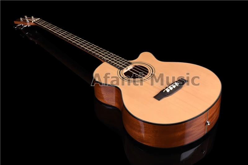 Afanti Музыка 4 струны бас древесины Гитары ель Топ/Сапеле с задним и передним по