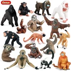 Фигурки героев Oenux Wild Forest Soth Golden Snub-nosed Monkey Gibbon Chimpanzee, анимационная модель орангутана из ПВХ, обучающая детская игрушка