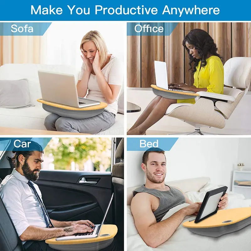 

Spot Laps Desk Fits up to 14 inch Slim Laptop Laptops Stand with Pillow with Cable Hole Anti-Slip Strip Best Price