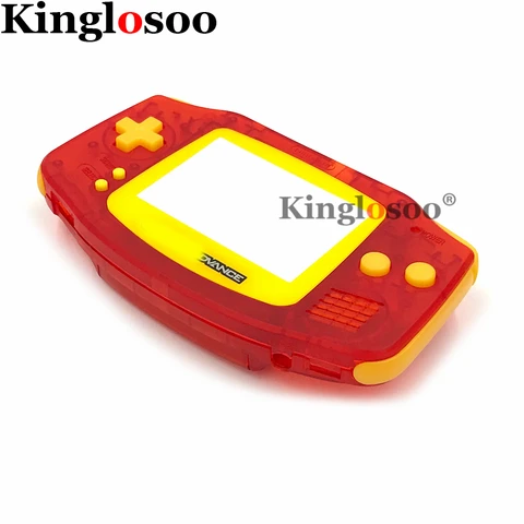 Полностью прозрачный красный чехол «сделай сам» для Nintendo Game boy Advance GBA, запасной чехол с резиновыми линзами для экрана