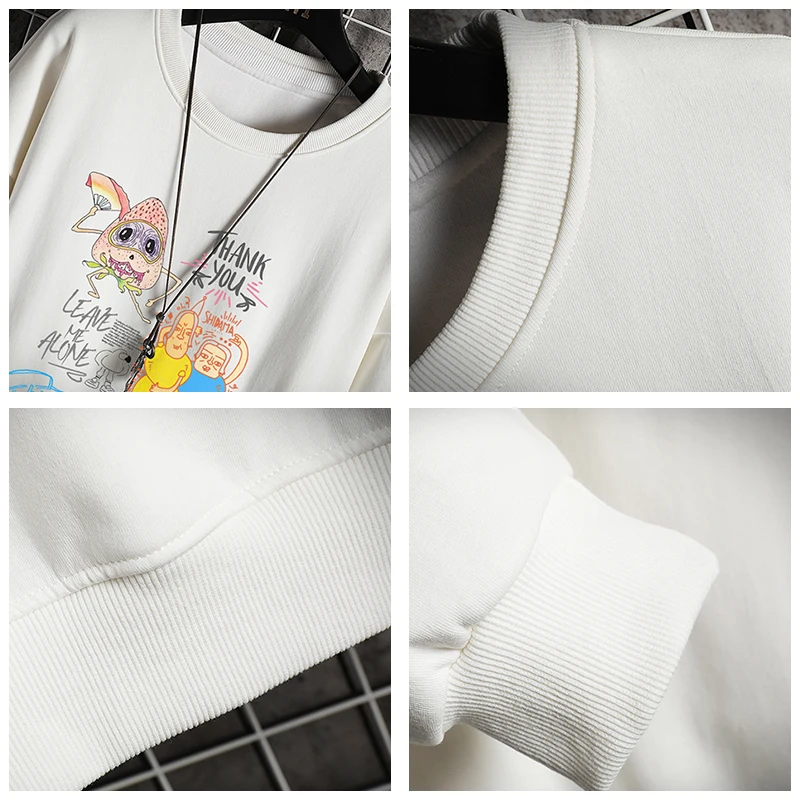 

CHAIFENKO New Print Sweatshirt Men Winter Fleece Fashion Harajuku Pullover Hoodie Men Hip Hop Streetwear O-Neck Men Sweatshirts