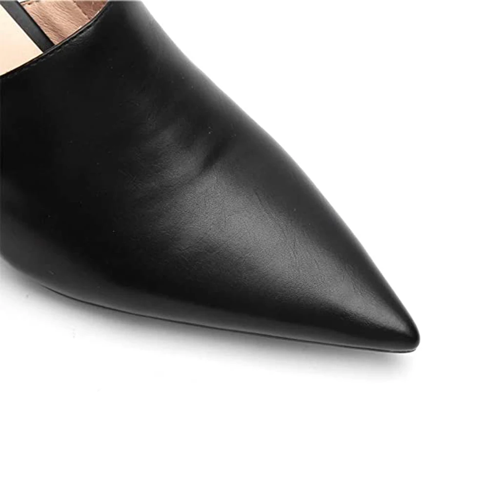 

LOVIRS Women's Backless Crystal Low Heel Ponited Toe Pumps Comfort Mules Dress Casual Shoes
