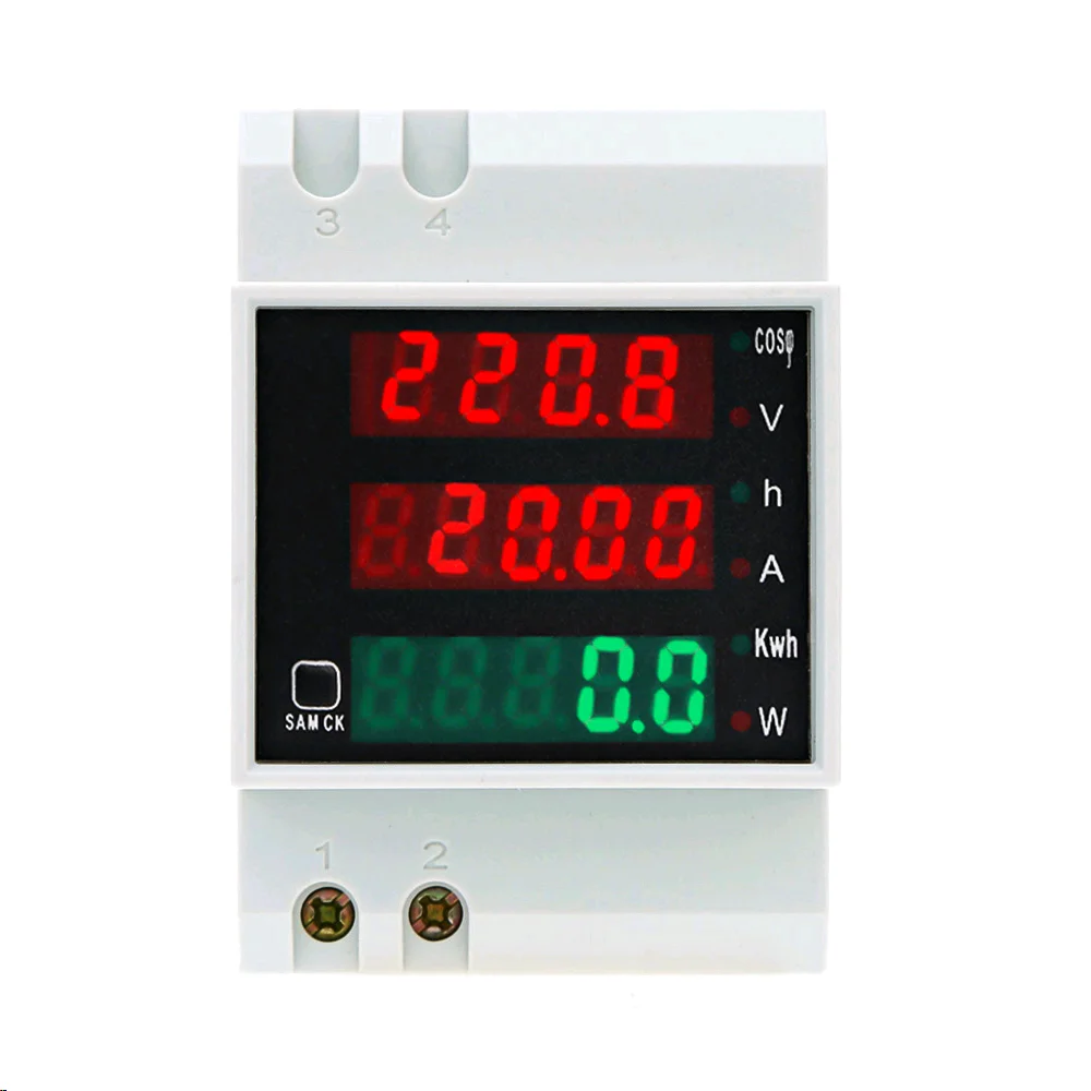 D52-2047 AC 80-300V 0-100A din-рейка светодиодный Вольтметр Амперметр активный коэффициент мощности счетчик энергии Напряжение Вольт ток многофункциональный