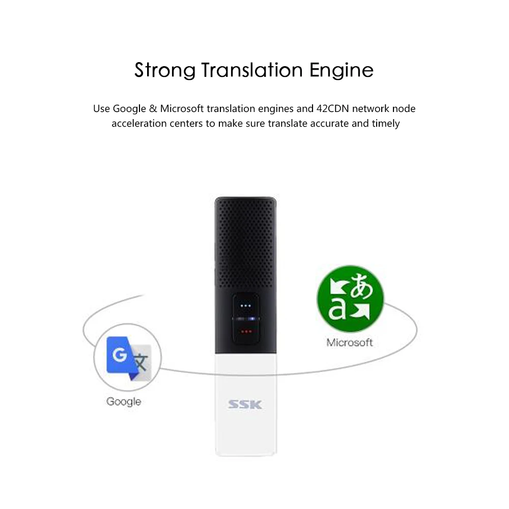 SSK Bluetooth Smart language Translator двусторонний переводчик в режиме реального времени 80+ language s переводчик для обучения бизнесу