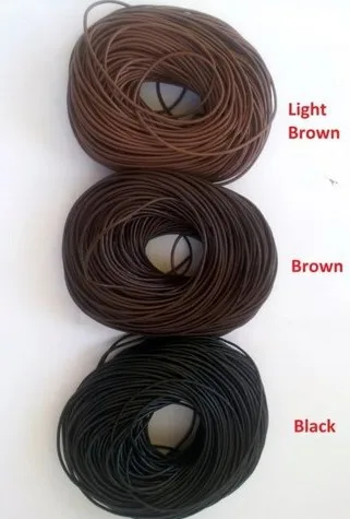 

hfg34ale 100Meters Black 1mm real wax Round COW Genuine Leather Cord Bracelet & Necklace Cord DIY for jewelry