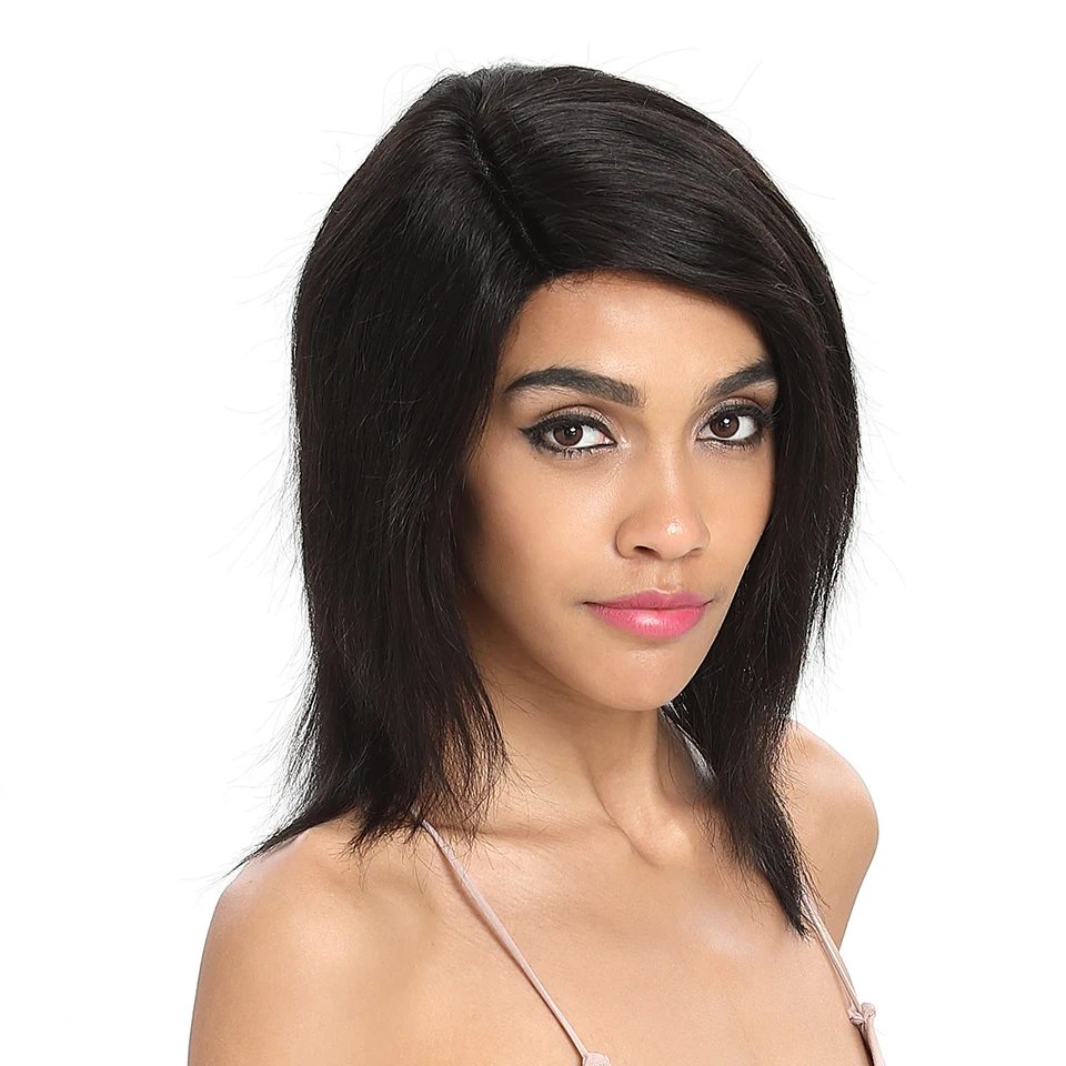 Гладкие парики из человеческих волос парик для влажных и волнистых 100%