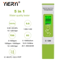 yieryi 5 in 1 tdsecsalts g temperature meter digital water quality monitor tester for pools drinking water aquariums