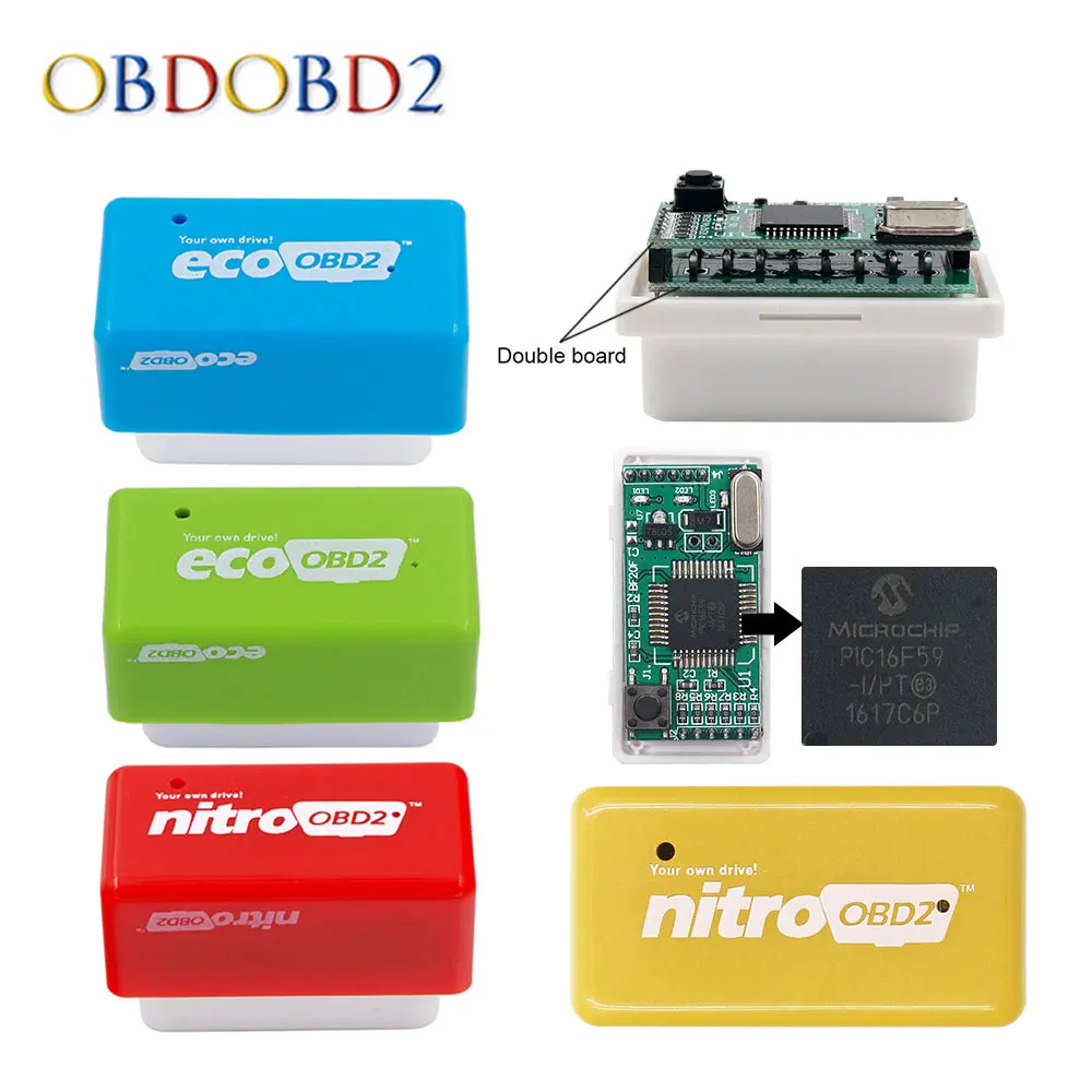 Чип Nitro OBD2 EcoOBD2 ECU штепсельная вилка и драйвер нитроobd2 Eco для бензинового