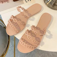 2021 summer casual style jelly shoes women sandals flats rivet slippers fashion holiday beach woman shoes flip flops size 36 40