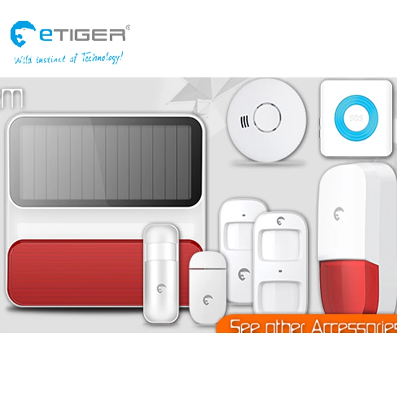 Датчик сигнализации ETIGER S4Plus с Wi Fi s и аксессуары Контакта двери датчик движения