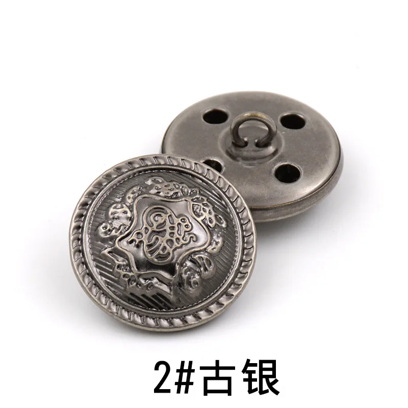 2B. Ancient silver 10 шт. медная Пряжка винтажный логотип бронзовая старинная Серебряная джинсовая куртка одежда на пуговицах Большая одежда аксессуары на пуговицах - Цвет: 2B. Ancient silver