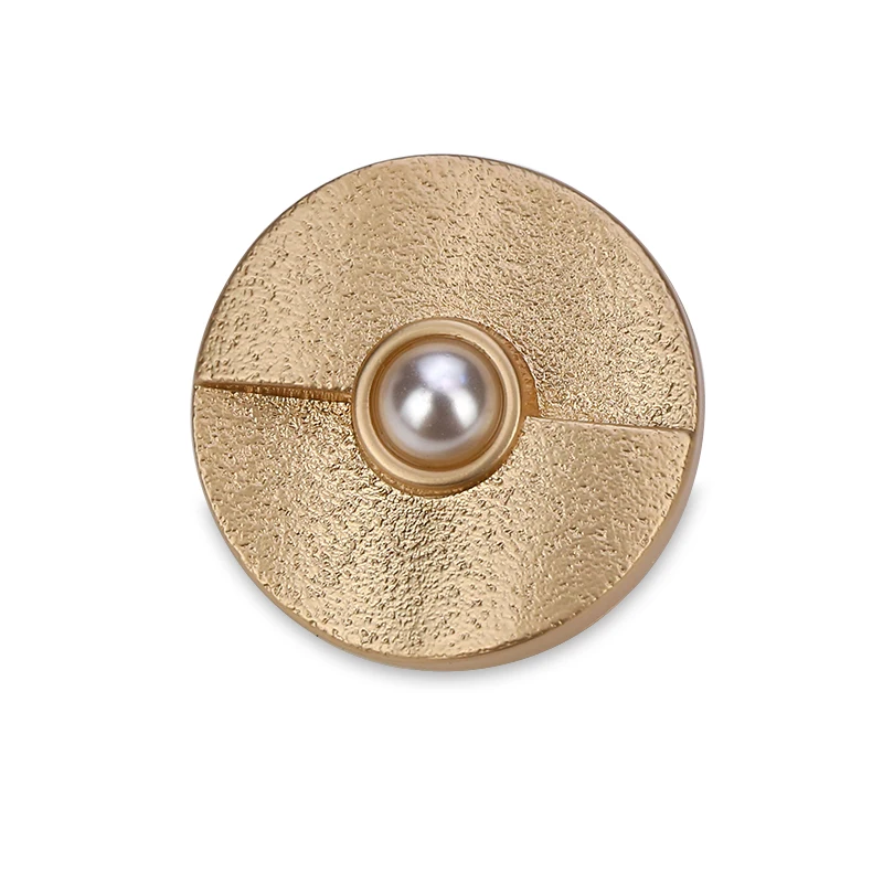 Металлическая пуговица с жемчугом круглая золотистая универсальная мужская и