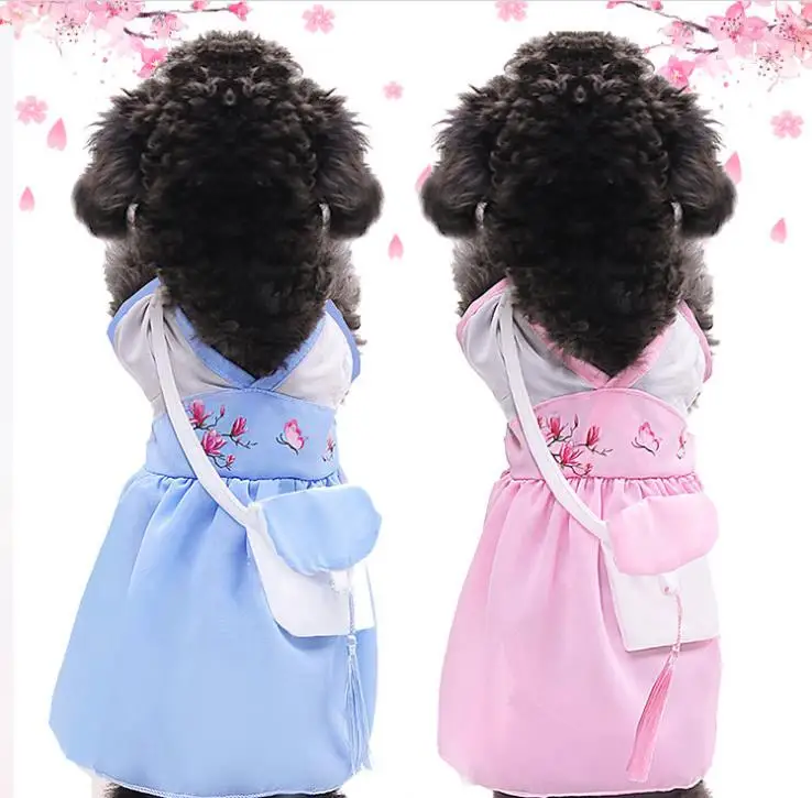 

Pet Dress for Small Dogs Chinese style Princess Cat Dog Dresses Chihuahua Puppy Clothing Pets Clothes Summer Dog chiffon Dress