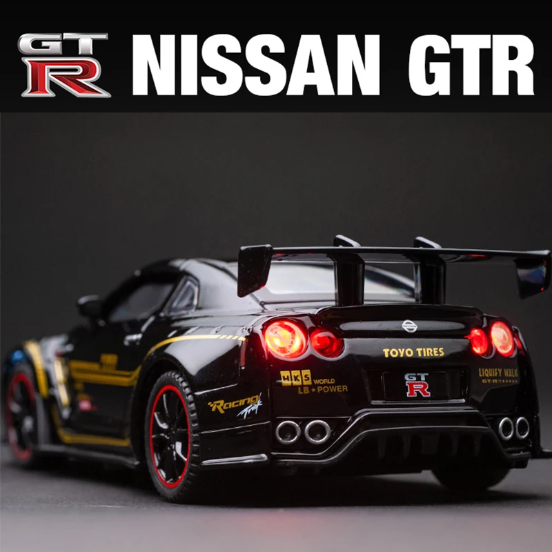 Модель гоночного автомобиля Nissan GTR R35 R34 в масштабе 1:32 детские игрушечные машинки