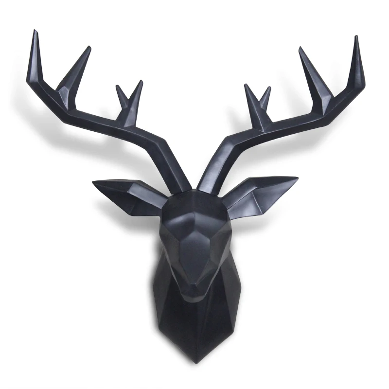 

Geometric animal deer head statue wall decoration wall hanging creative living room bar wall hanging lucky deer wall decoration