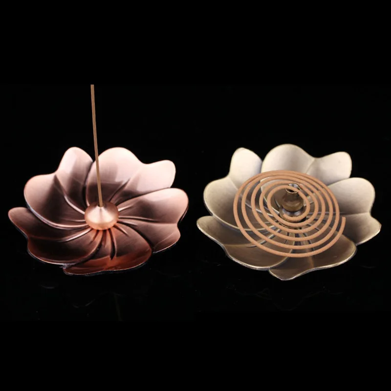 Flower Shape Vintage Metal Backflow Incense Burner Alloy Fragrance Furnace Plate Perfume Home Decor Zen Holder HomeDecor | Дом и сад