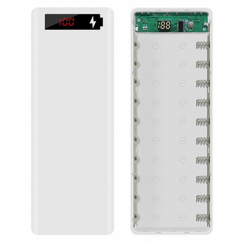 

L10 LCD Display DIY 10x18650 Battery Case Power Bank Shell Portable External Box Without Battery Powerbank Protector