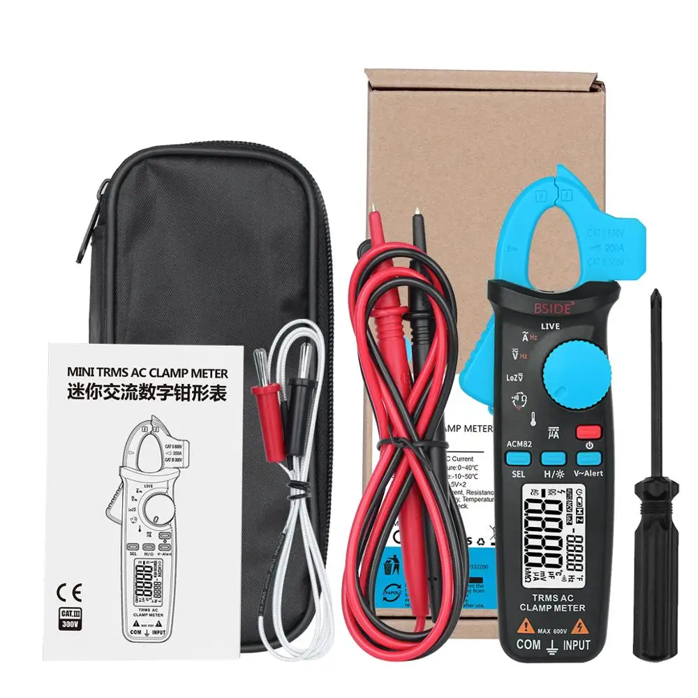 Высокоточный токоизмерительный клещи BSIDE ACM82 с автоматическим диапазоном True RMS