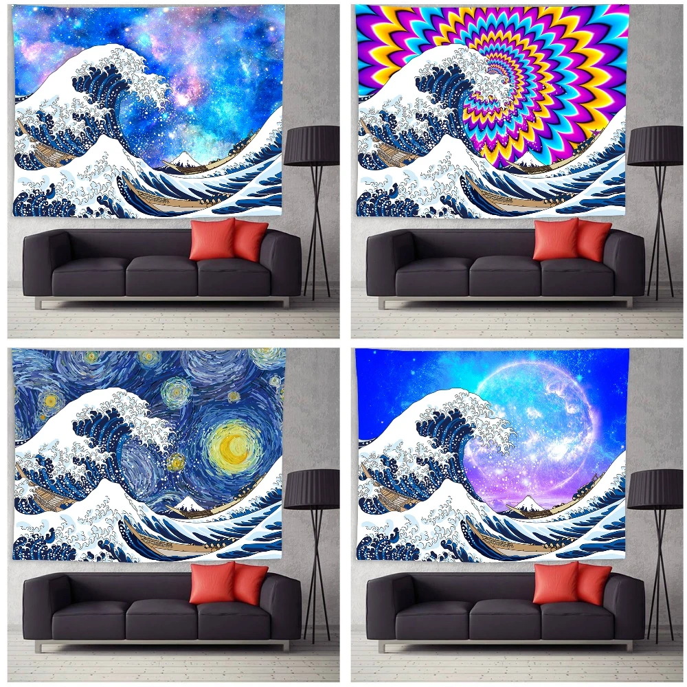 Японский Шелковый гобелен украшения Спальня настенный покрывало домашний декор