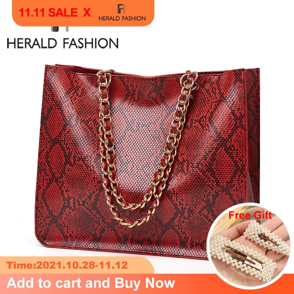 

Повседневная Сумка-тоут, женская сумка со змеиным принтом, вместительная сумка на плечо для женщин, женская винтажная сумка через плечо из и...