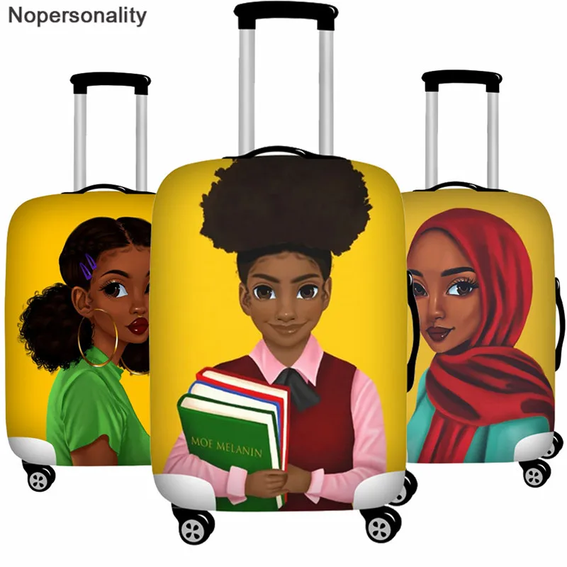 

Nopersonality Art Afro Girl Luggage Cover African Women Travel Accessories Elastic Trolley Case Suitcase Cover for 18-32 inch