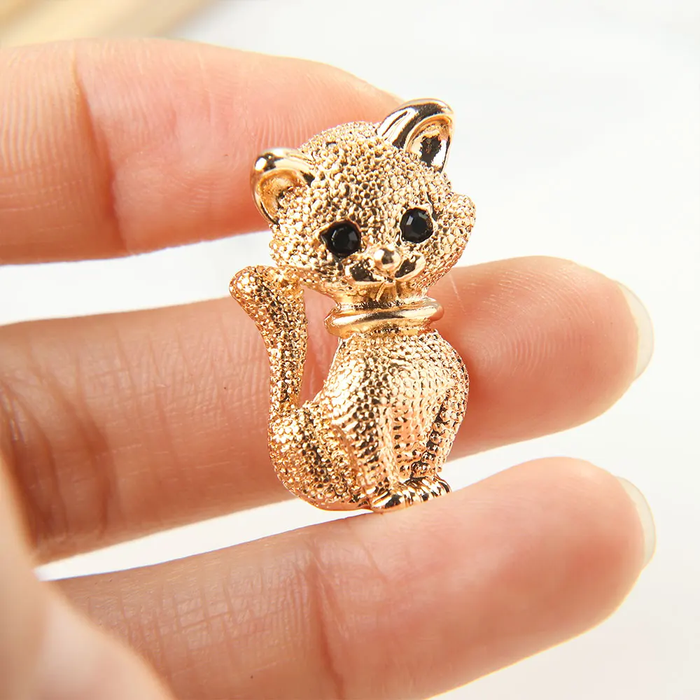 Маленькая брошь кошки воротник в форме котенка металлические броши с лацканами