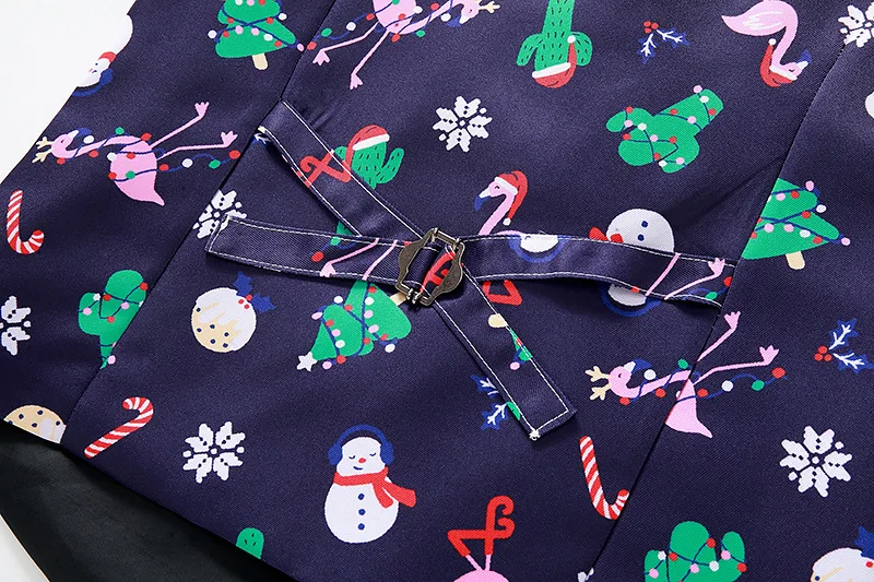 

3D Flamingo Xmas Print Suit Vest Men 2020 Merry Christmas Mens Waistcoat Casual Slim Fit Party Prom Costume Vests Gilet Homme