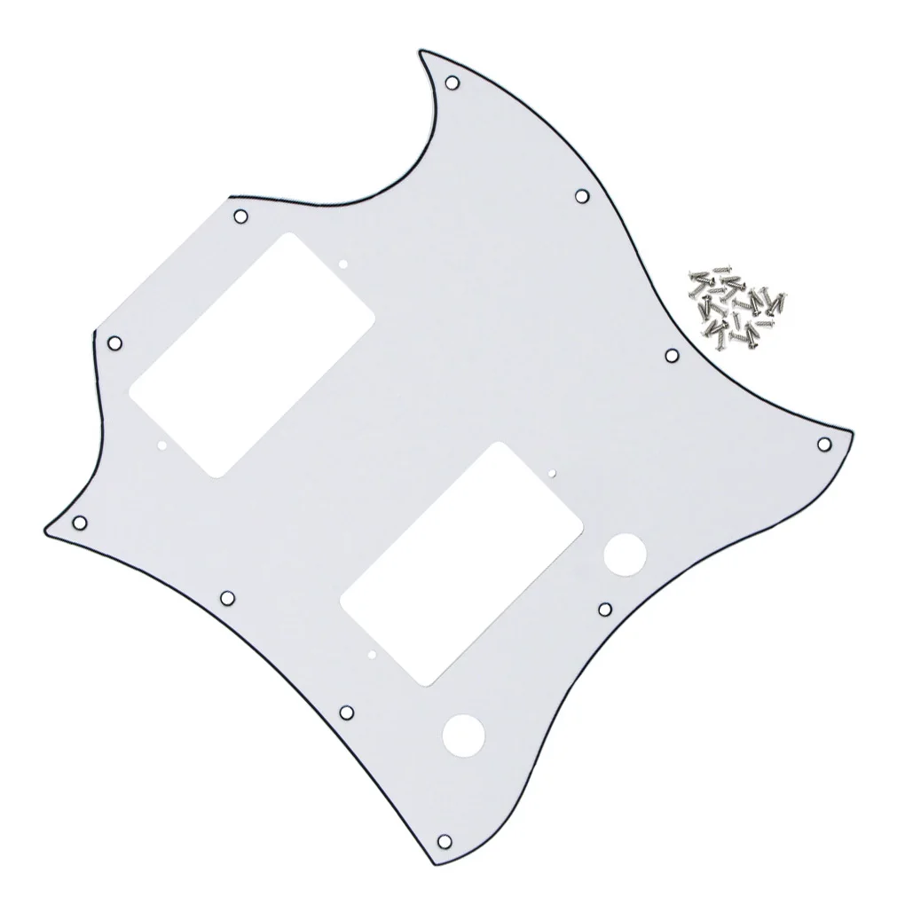 FLEOR белая 3-слойная Полнолицевая SG Pickguard HH для гитары царапин с винтами стиль