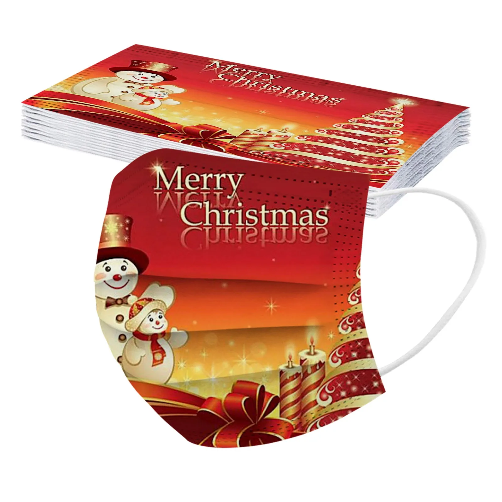 10 шт. рождественские шапки для взрослых одноразовые маски рта защитная маска
