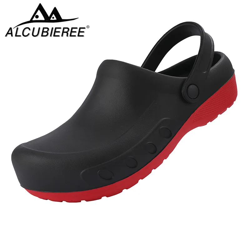 

Chef Shoes Nurse Sandals Non-slip Waterproof Oil-proof Kitchen Work Shoes Hotel Restaurant Rubber Slippers 2021 New Fashion